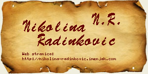 Nikolina Radinković vizit kartica